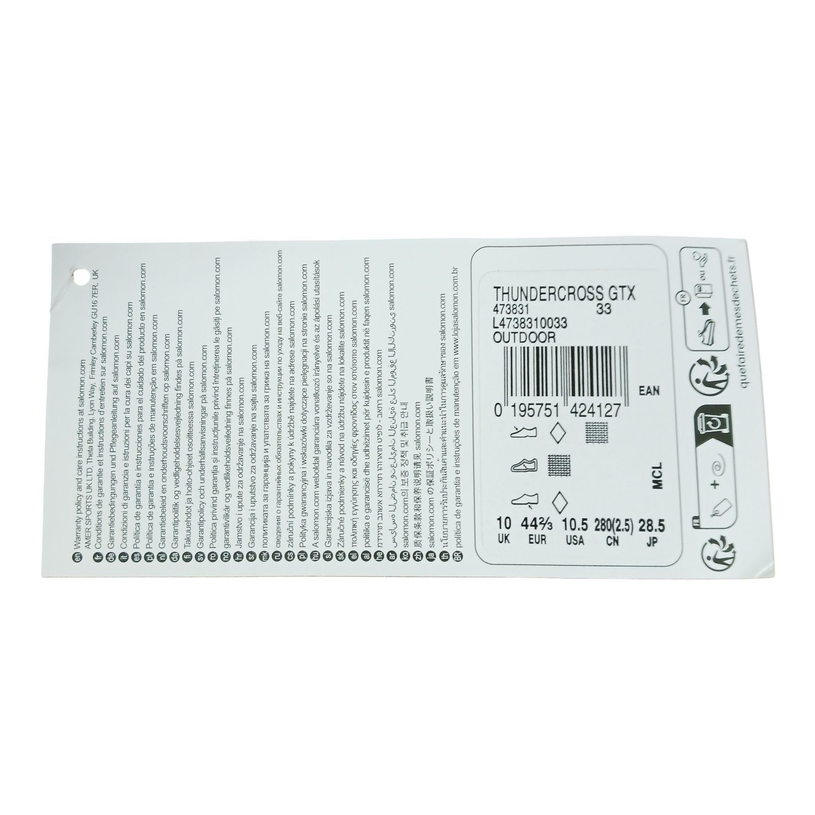  サロモン サンダークロス GTX トレイルランニングシューズ 28 5 cm トレイルランニングシューズ アウトドアシューズ