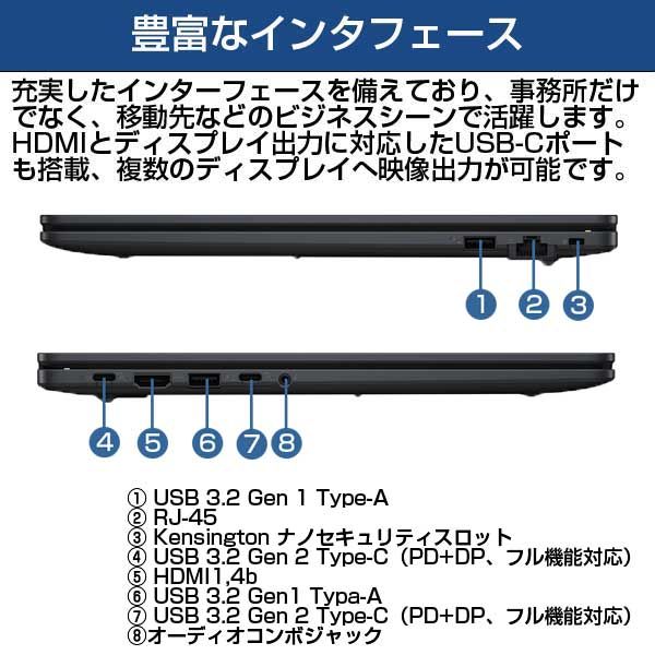 ASUS ノートパソコン ExpertBook B1 15.6型 intel Core i7 1355U 16GB