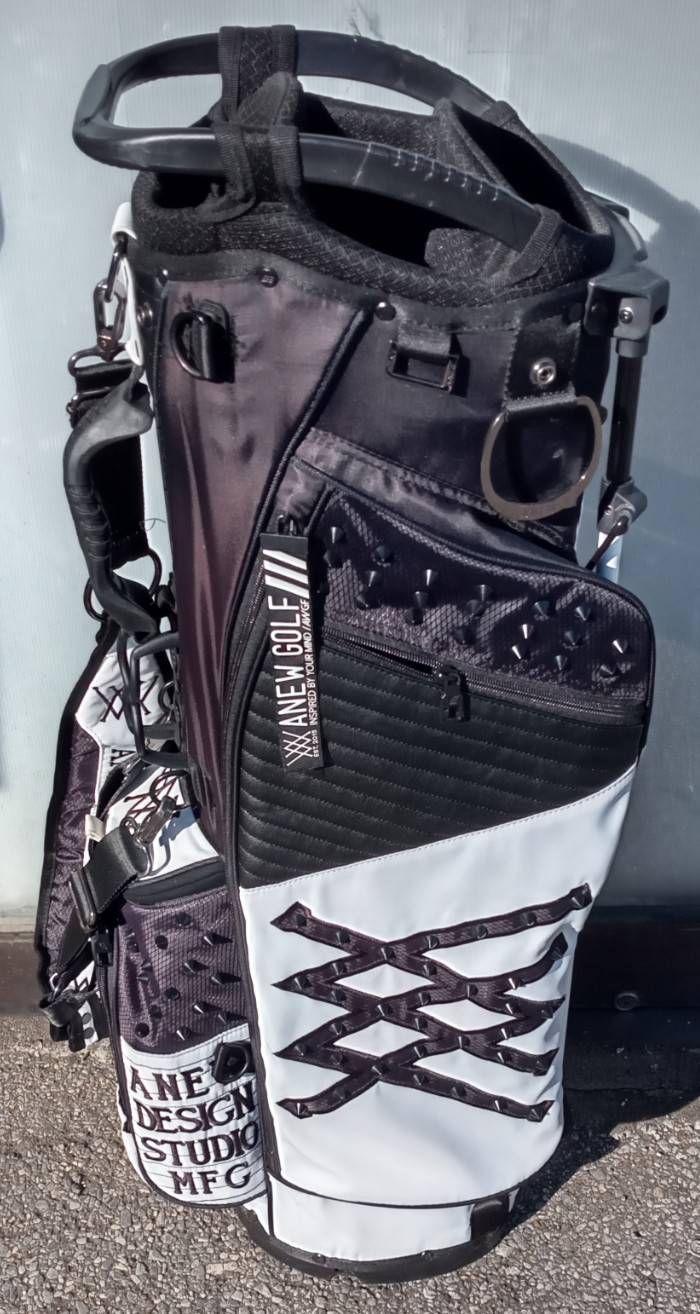  品 Anewゴルフ ANEW DESIGN STUDIO キャディバック ブラックホワイト ゴルフクラブ ゴルフバッグ キャディバッグ ゴルフ