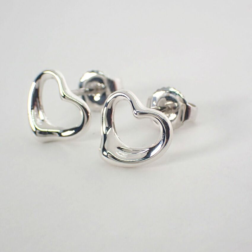 ティファニー 925 オープンハート ピアス j 118-4