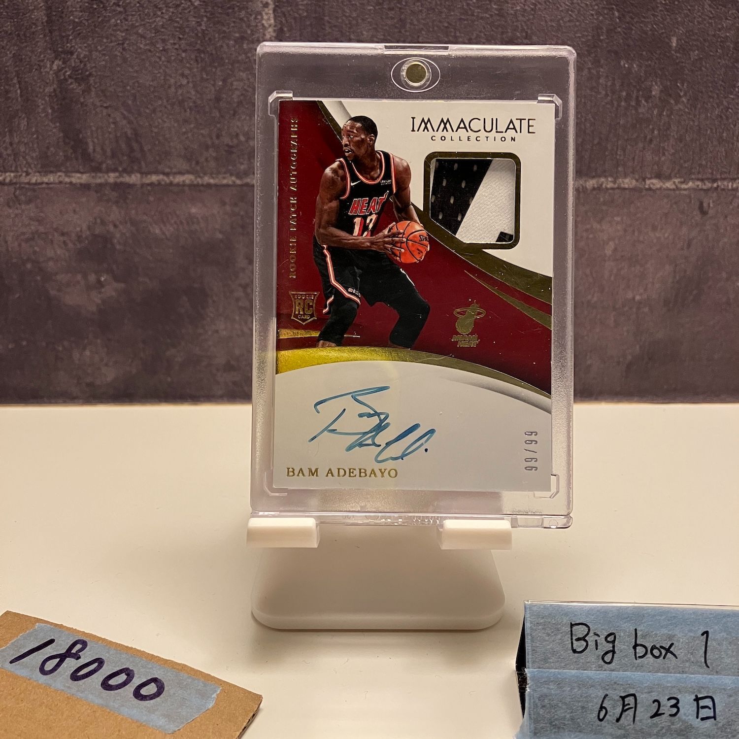 トーマス パーティ Panini Immaculate 直筆サイン 99枚限定 2017-18 Panini Bam Adebayo 99/99 直筆サインカード Miami Heat