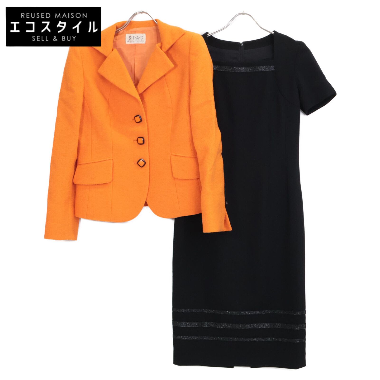 S T A C エスティーエーシー ｵﾚﾝｼﾞ ｳｰﾙ ﾃｰﾗｰﾄﾞｼﾞｬｹｯﾄ･ﾜﾝﾋﾟｰｽ 9