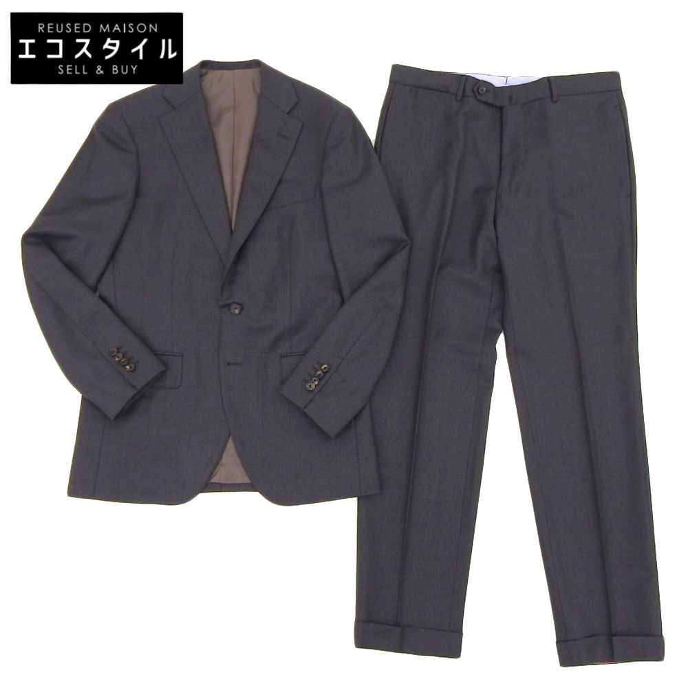 トゥモローランド ゼニア生地 3ボタン段返り スーツ メンズ ダークグレー系 ―
