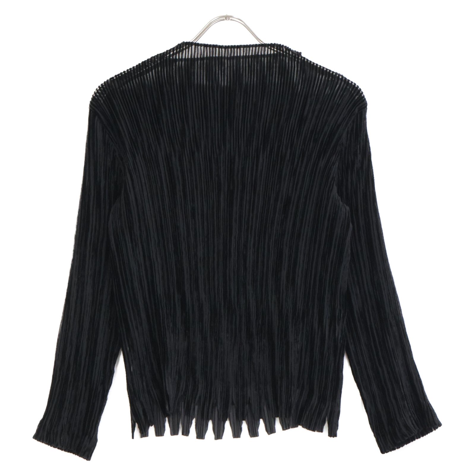  ISSEY MIYAKE イッセイミヤケ ﾌﾞﾗｯｸ ﾌﾟﾘｰﾂ 長袖ｶｯﾄｿｰ ﾚｰﾖﾝ ﾎﾟﾘｴｽﾃﾙ 2 その他 トップス