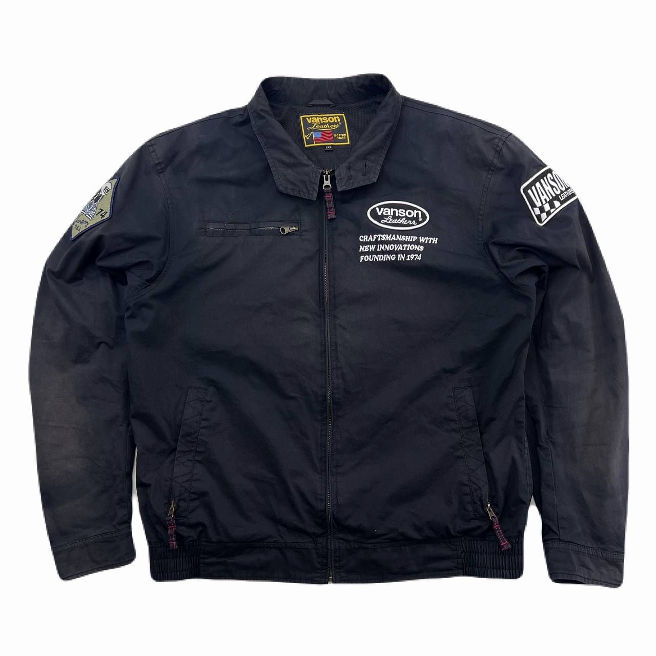 VANSON コットンジャケット メンズ 2XL ブラック ブルゾン スウィング 