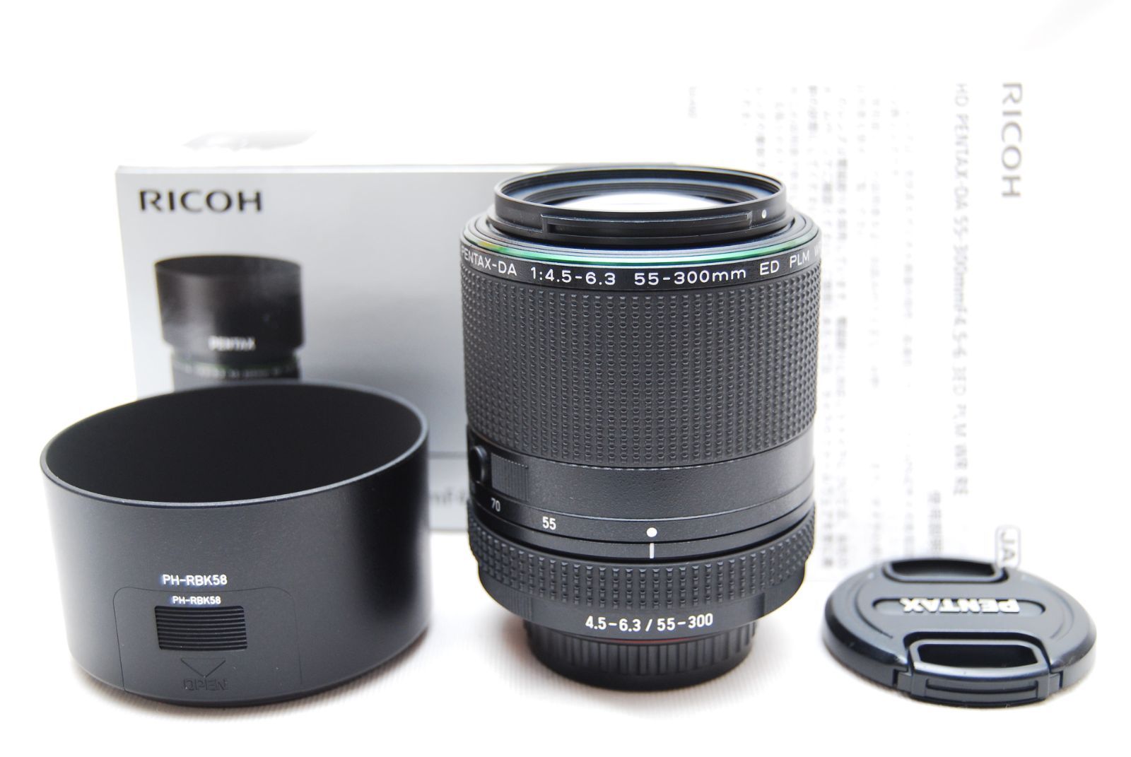 上 ペンタックス HD PENTAX DA 55 300 mmF 4 5 6 3 ED PLM WR RE 望遠ズームレンズ