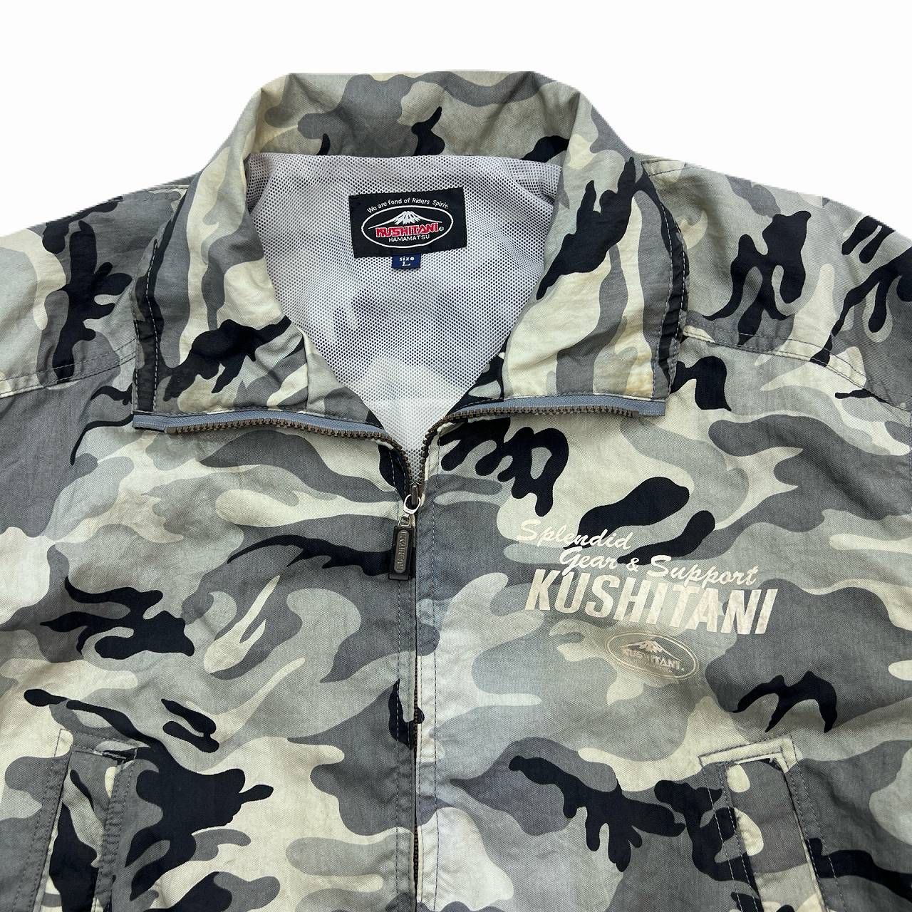 クシタニ ナイロンジャケット メンズ L 迷彩 カモフラ 裏メッシュ 薄手