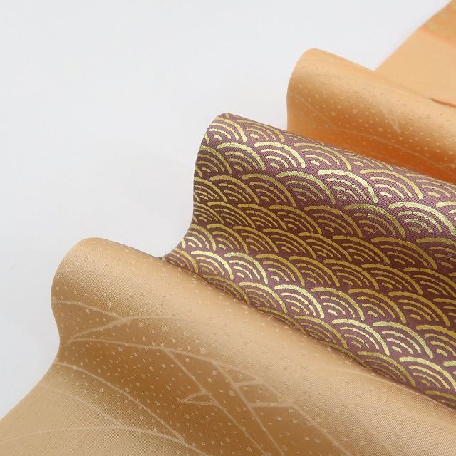 ✾まめ藤✾ｍ387 正絹 染一つ紋 紅葉 菊 手縫い仕立て 訪問着