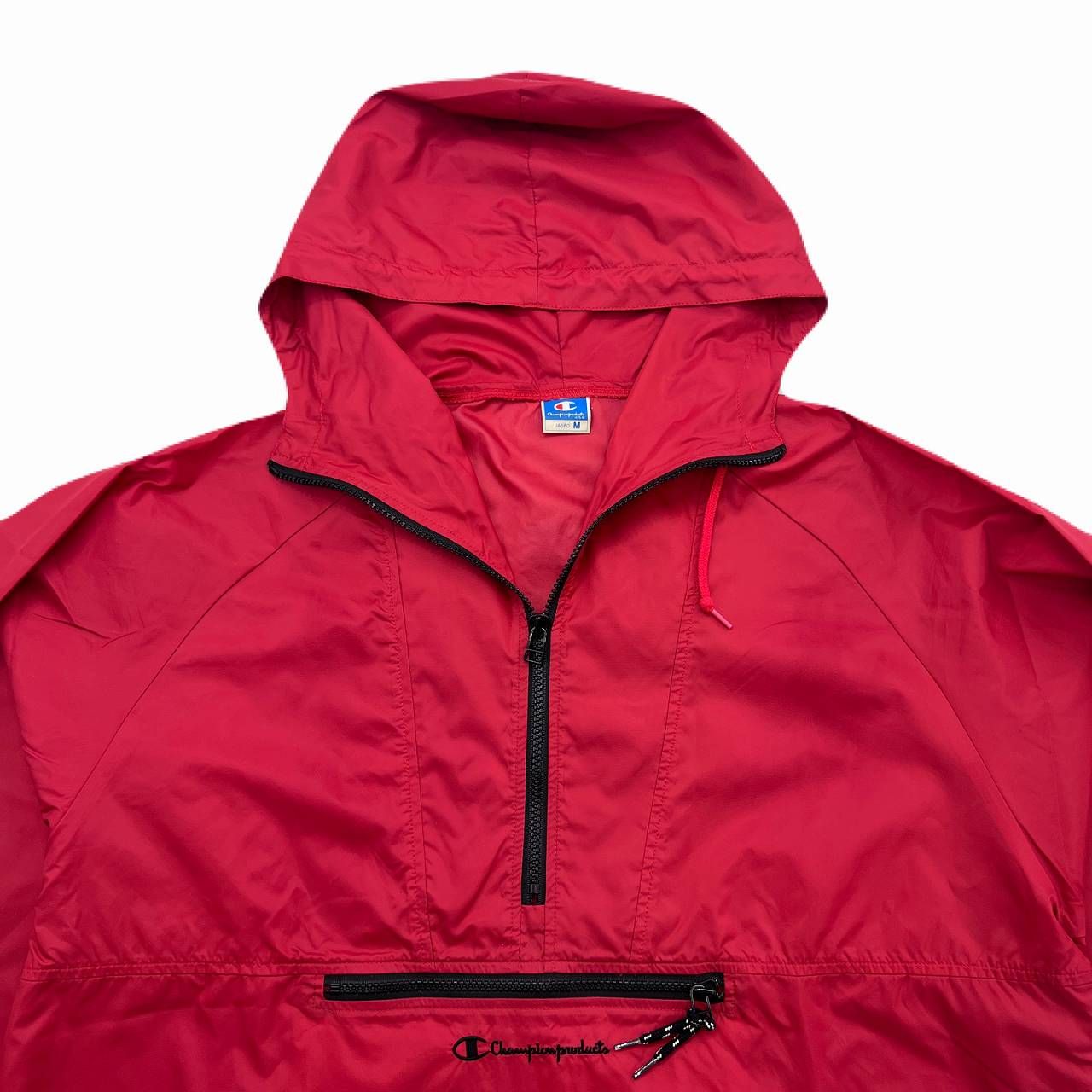 未使用 マンシングウェア◆アノラック ハーフジップ パーカー◆レッド Mサイズ チャンピオン ナイロンジャケット メンズ M レッド アノラック