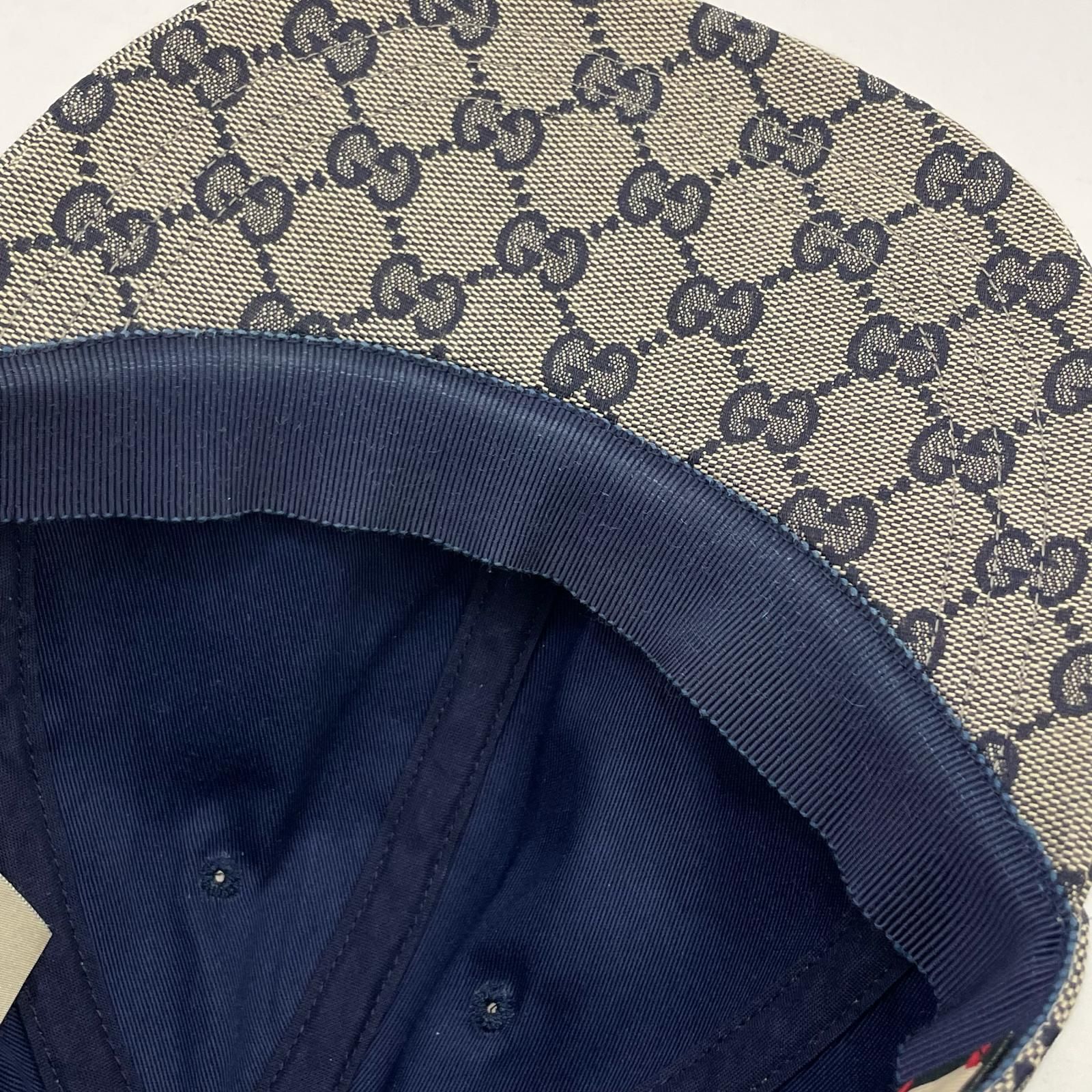 GUCCI グッチ キャップ 帽子 751400 4 HAOL ネイビー サイズ M ベースボールキャップ キャップ