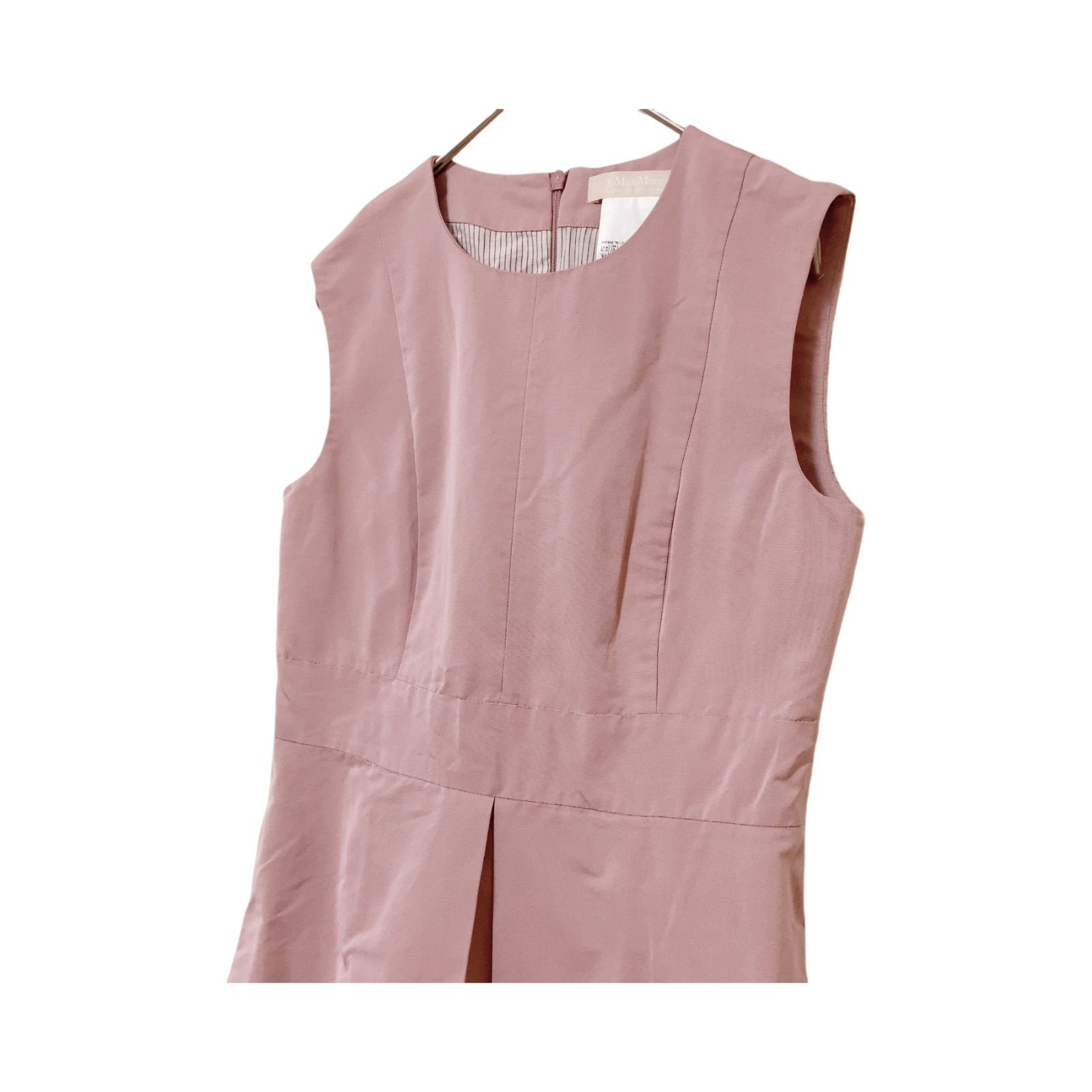 RE277 S MAX MARA マックスマーラ ノースリーブワンピース ピンク