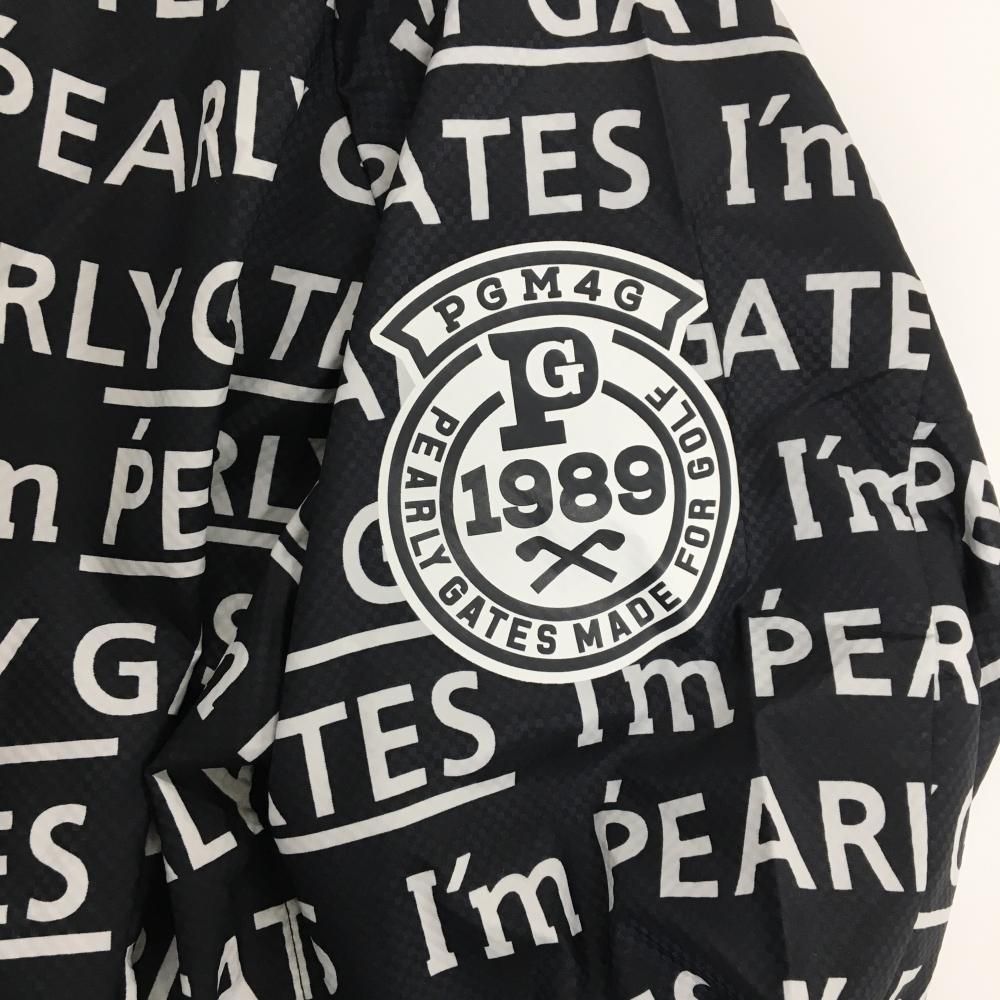 超美品】パーリーゲイツ スニード ネイビー×白 ロゴ総柄 薄手 ブルゾン