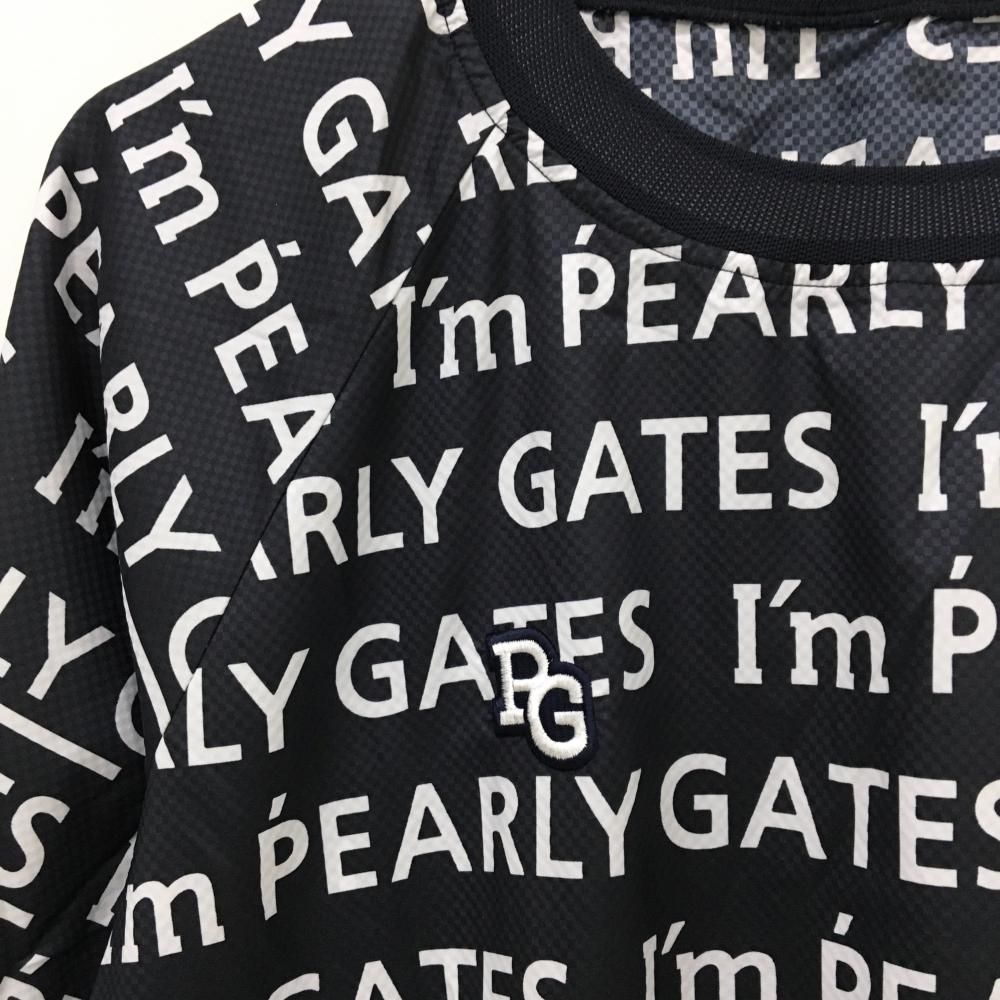 超美品】パーリーゲイツ スニード ネイビー×白 ロゴ総柄 薄手 ブルゾン