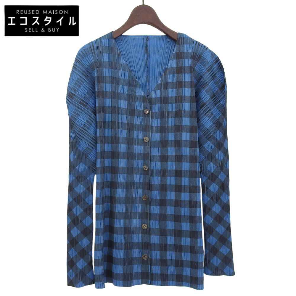 PLEATS PLEASE プリーツプリーズ 美品 チェック カーディガン トップス