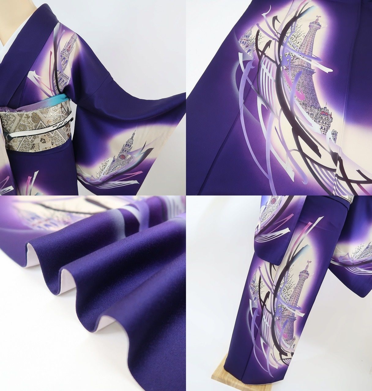 ✾まめ藤✾m398＊正絹 塔 手縫い仕立て 訪問着 - メルカリ