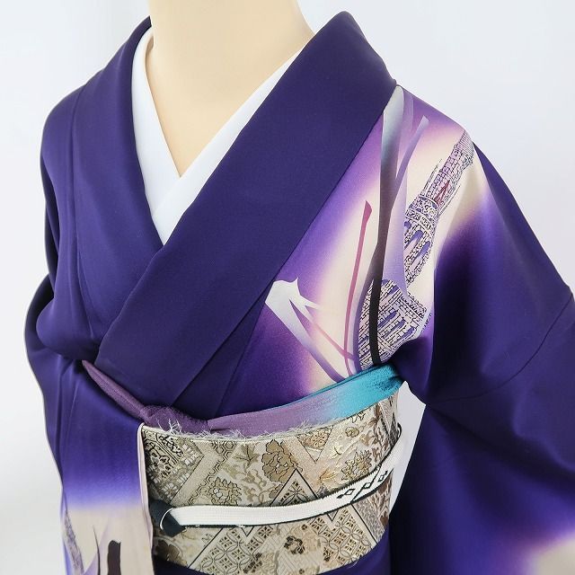 ✾まめ藤✾m398＊正絹 塔 手縫い仕立て 訪問着 - メルカリ