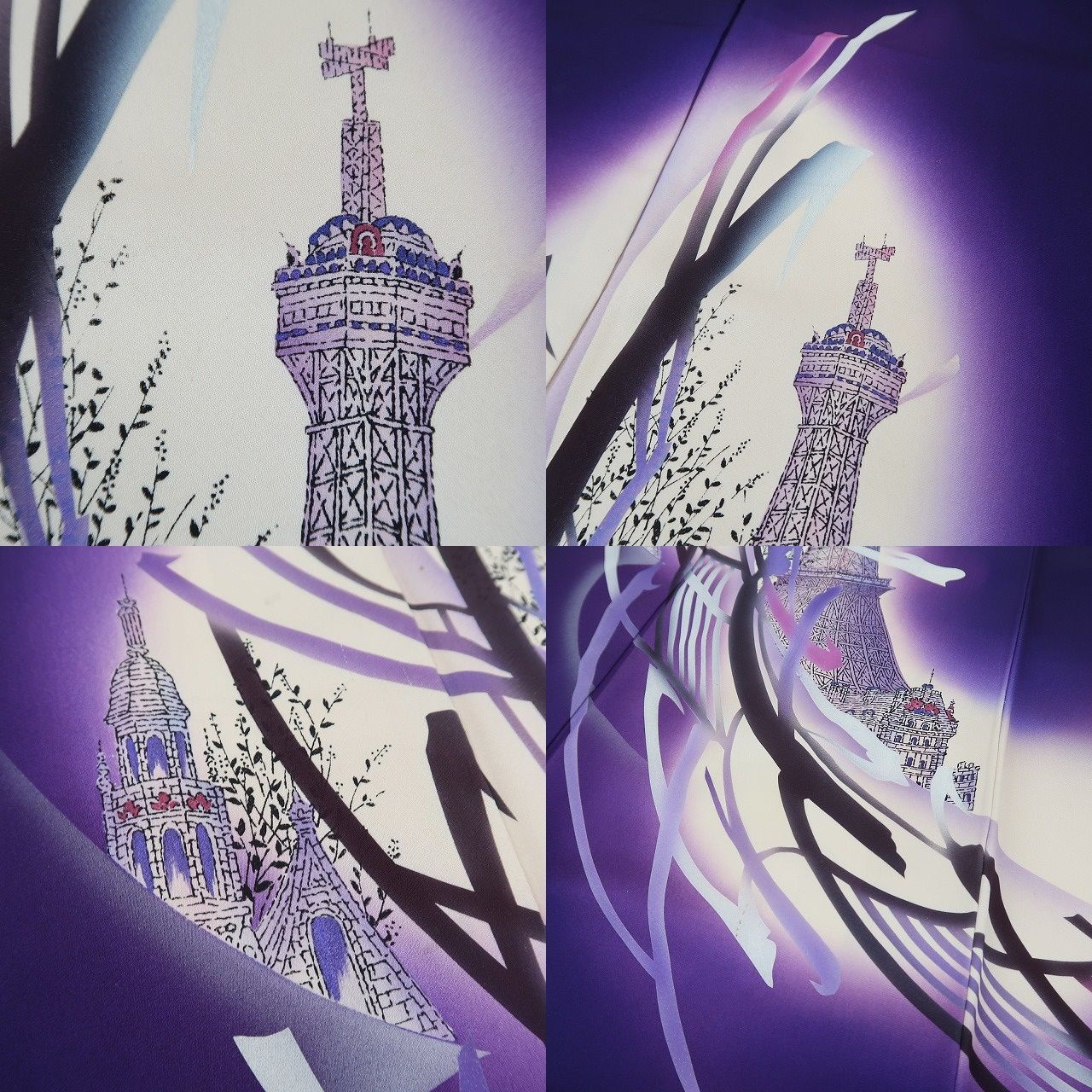  ✾まめ藤✾ｍ398 正絹 塔 手縫い仕立て 訪問着 訪問着 付け下げ 着物