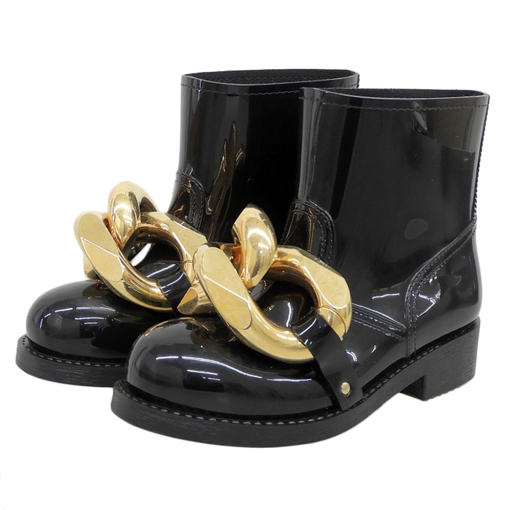 JW ANDERSON ブーツ チェーントリム ゴールド金具 ブラック JW ANDERSON ブーツ チェーントリム ゴールド金具 ブラック JW