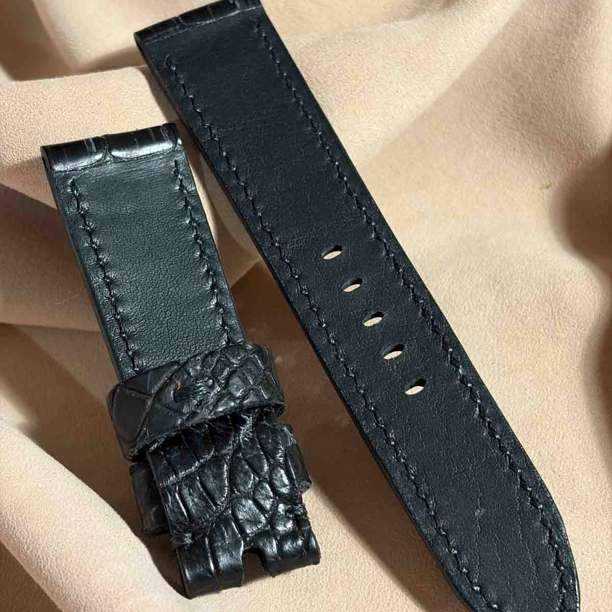 exh-52 ブライドルブラック クロコダイル 腕時計ベルト ラグ幅20mm exh-52 ブライドルブラック クロコダイル 腕時計ベルト (ラグ幅20mm