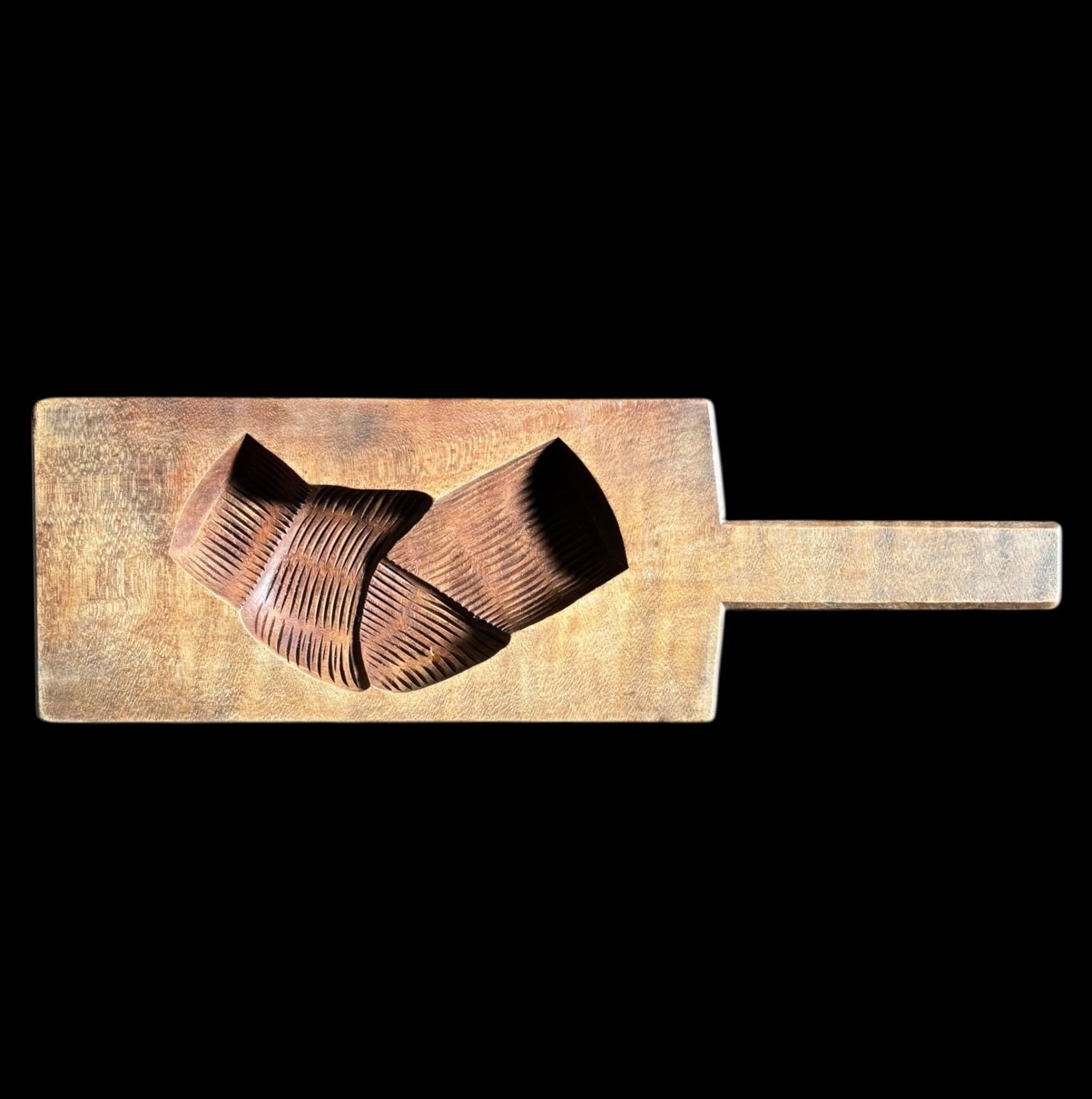 彫栄堂 菓子型 和柄 持ち手付き 木型 昭和 落雁 木枠 和菓子 型 お菓子