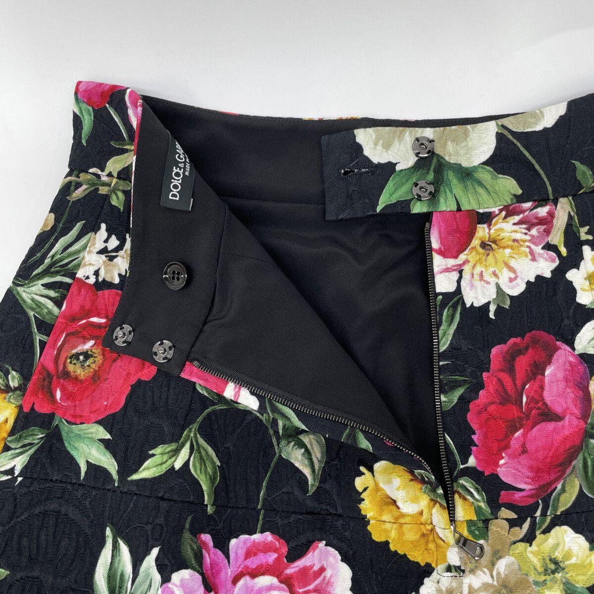 DOLCE&GABBANA ドルチェアンドガッバーナ F4A8DT ﾌﾞﾗｯｸ ｺｯﾄﾝ混 ﾌﾗﾜｰ