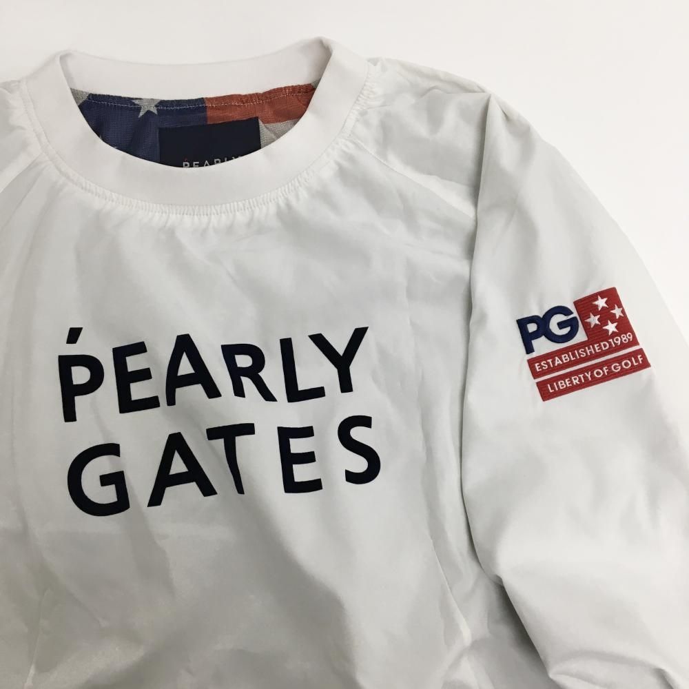 美品】パーリーゲイツ スニード 白×ネイビー 蓄熱裏地 フロントロゴ