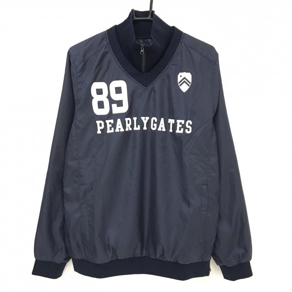 PEARLGATES　ツインスニード　サイズ5 パーリーゲイツ ツインスニード ネイビー 地模様 ロゴ白 蓄熱裏地