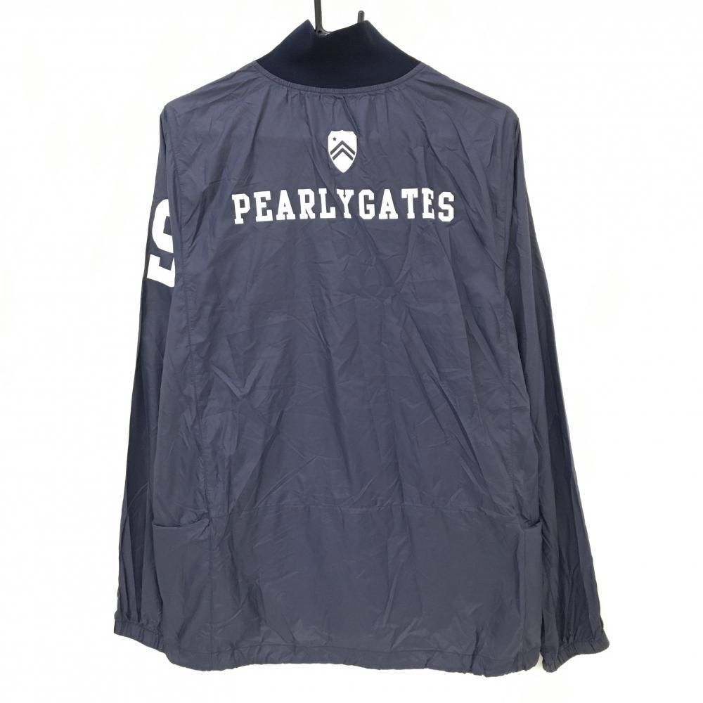 パーリーゲイツ ツインスニード ネイビー 地模様 ロゴ白 蓄熱裏地