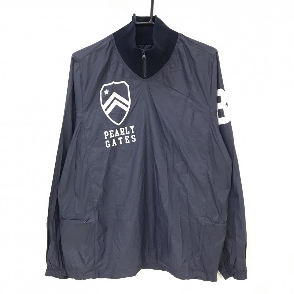 パーリーゲイツ ツインスニード ネイビー 地模様 ロゴ白 蓄熱裏地