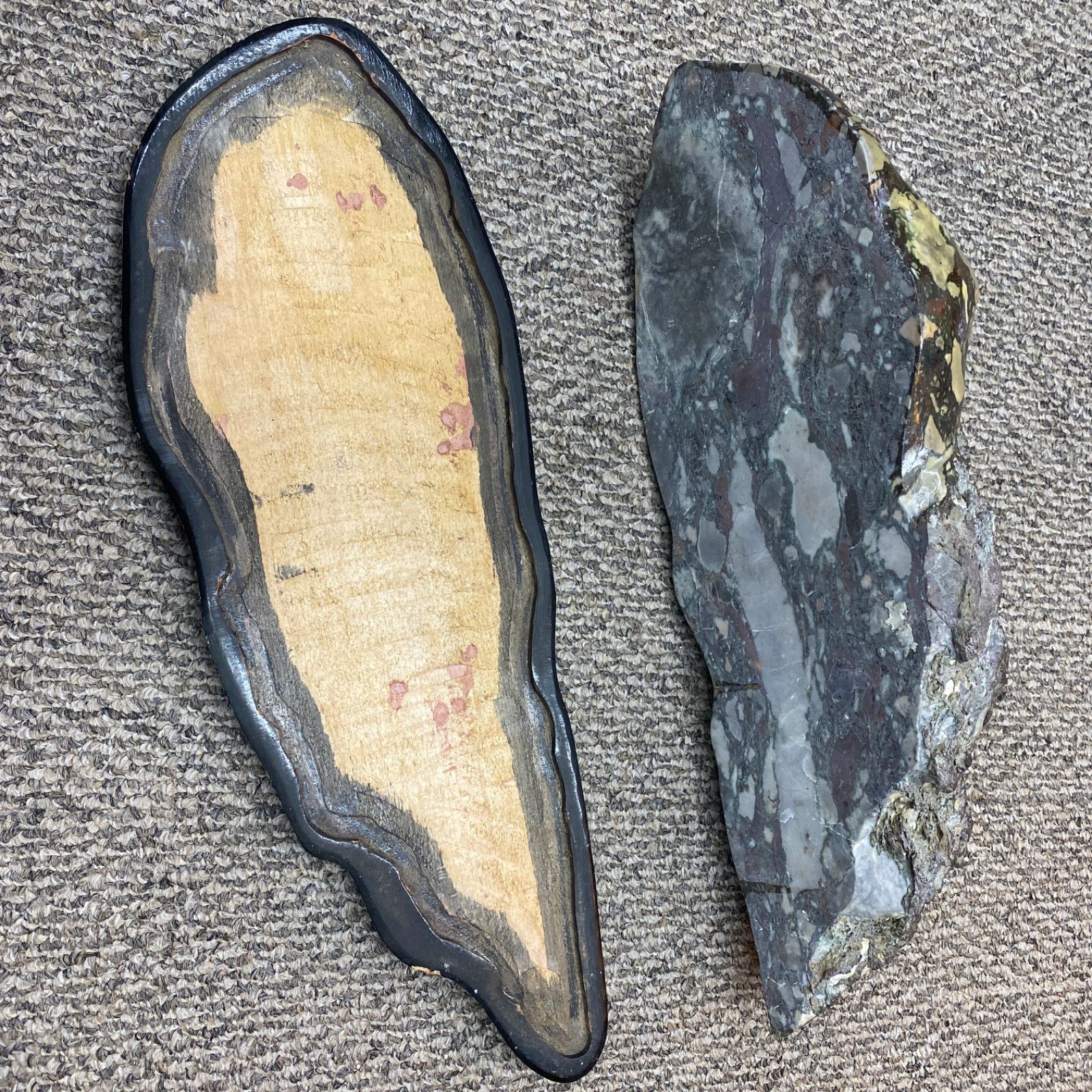 鑑賞石 連山 山型 台座付き 置物 管理番号SB983 ショップ