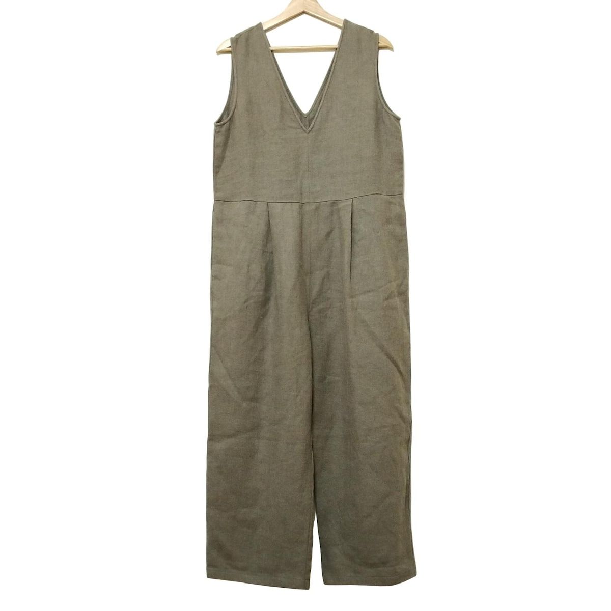 evam eva エヴァムエヴァ オールインワン サイズ1 S レディース グレーベージュ フルレングス