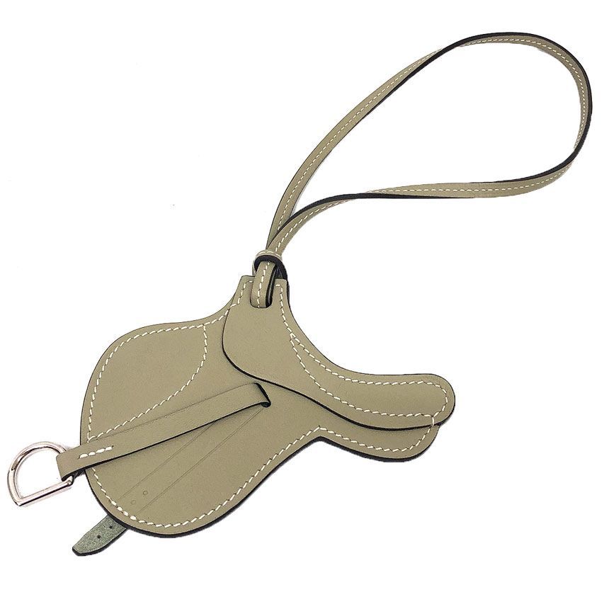 HERMES エルメス バッグチャーム パドック セーラー 鞍 Padock Sailor SAUGE スイフトレザー aq 12375