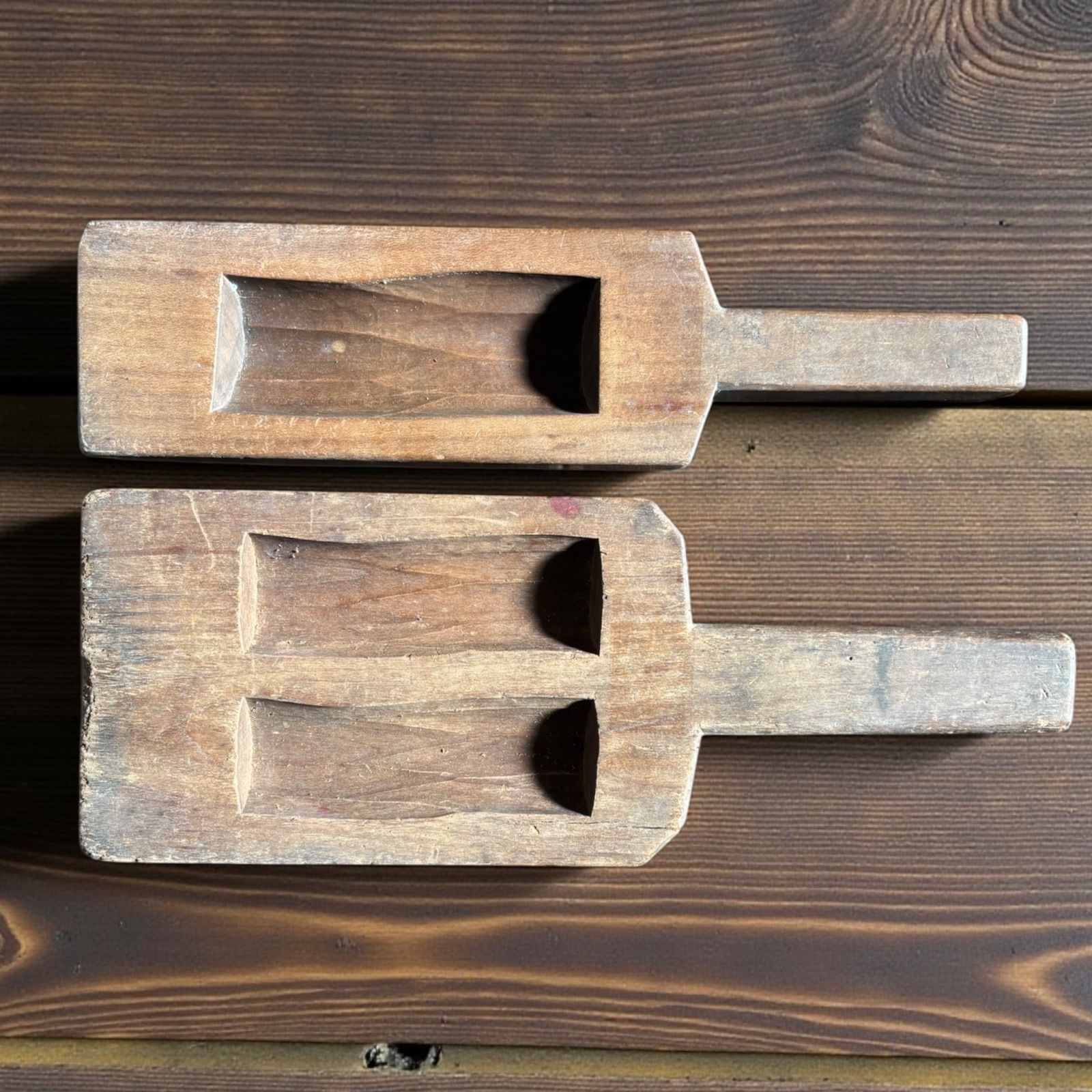 昭和レトロ★和菓子　木型　4種 菓子型 和柄 持ち手付き 練り物 木型 昭和 落雁 木枠 和菓子 型 お菓子