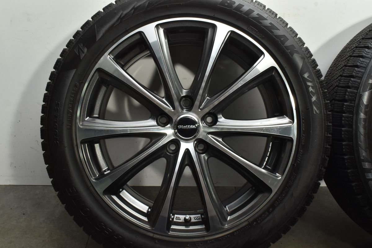  程度良好品 ラフィット 18 in 7 J 48 PCD 114 3 ブリヂストン ブリザック VRX 2 225 50 R レクサスUX C HR オデッセイ ヴェゼル WR V 18インチ タイヤ ホイールセット
