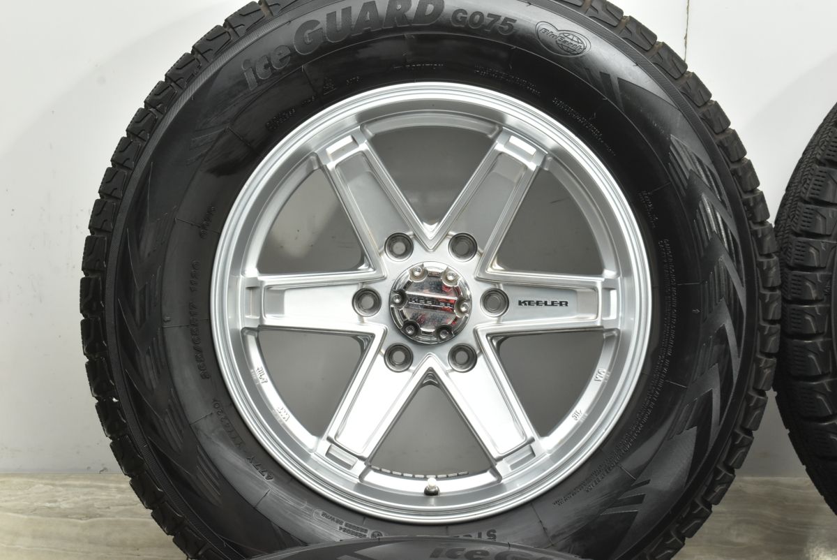  バリ溝 スタッドレス WEDS キーラー 17 in 8 J 25 PCD 139 7 ヨコハマ アイスガード G 075 265 65 R プラド ハイラックス サーフ 17インチ タイヤ ホイールセット