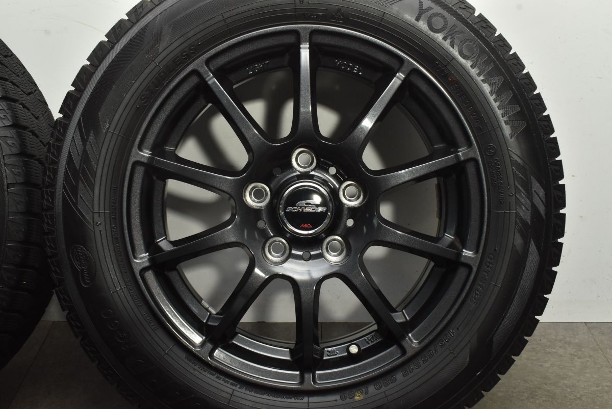  程度良好品 シュナイダー 15 in 6 J 50 PCD 114 3 ヨコハマ アイスガード iG 60 185 65 R フリード GB 5 7 8 GT ジャパンタクシー 15インチ タイヤ ホイールセット