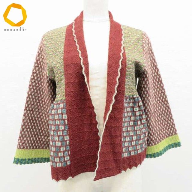 キャサリンアンドレ catherine andre ニット カーディガン トップ ショート 七分袖 レディース a 947215