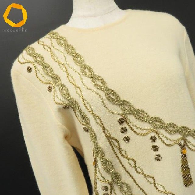 クリスチャンディオール ChristianDior ニット ワンピース ロン ビジュー ラインストーン レディース a 974883