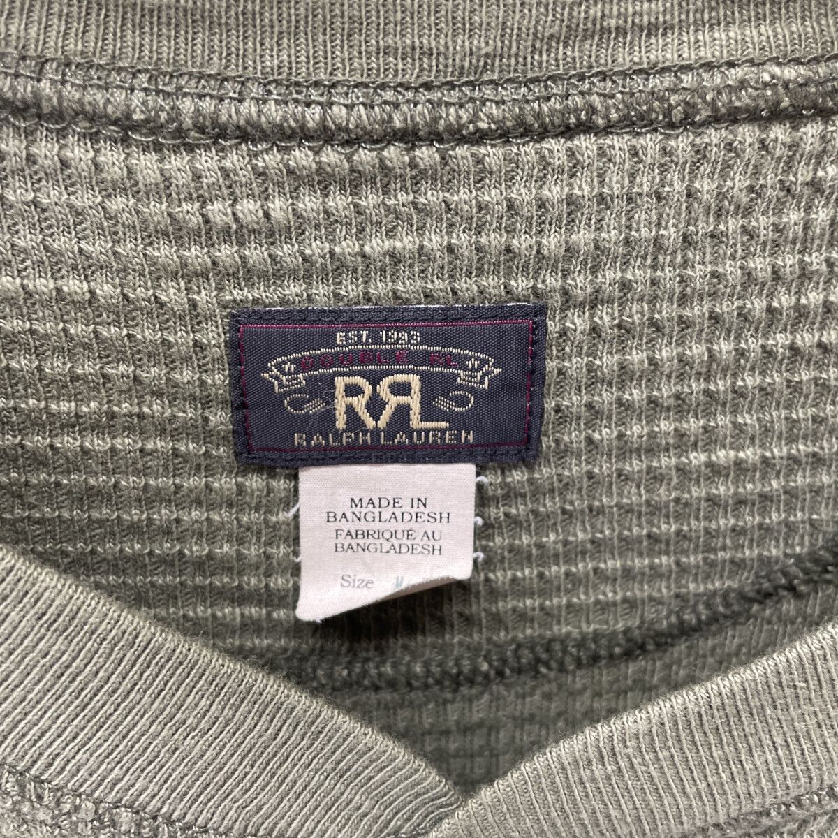 RRL ダブルアールエル サーマル ワッフル ヘンリーネックシャツ M