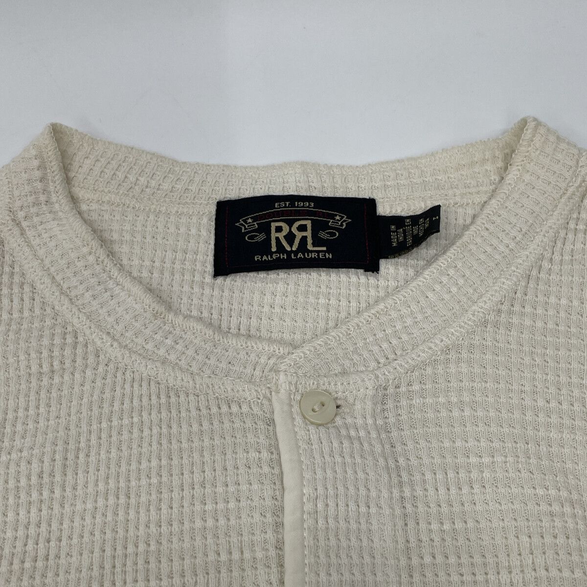 RRL ダブルアールエル 美品 サーマル ワッフル ヘンリーネックシャツ M
