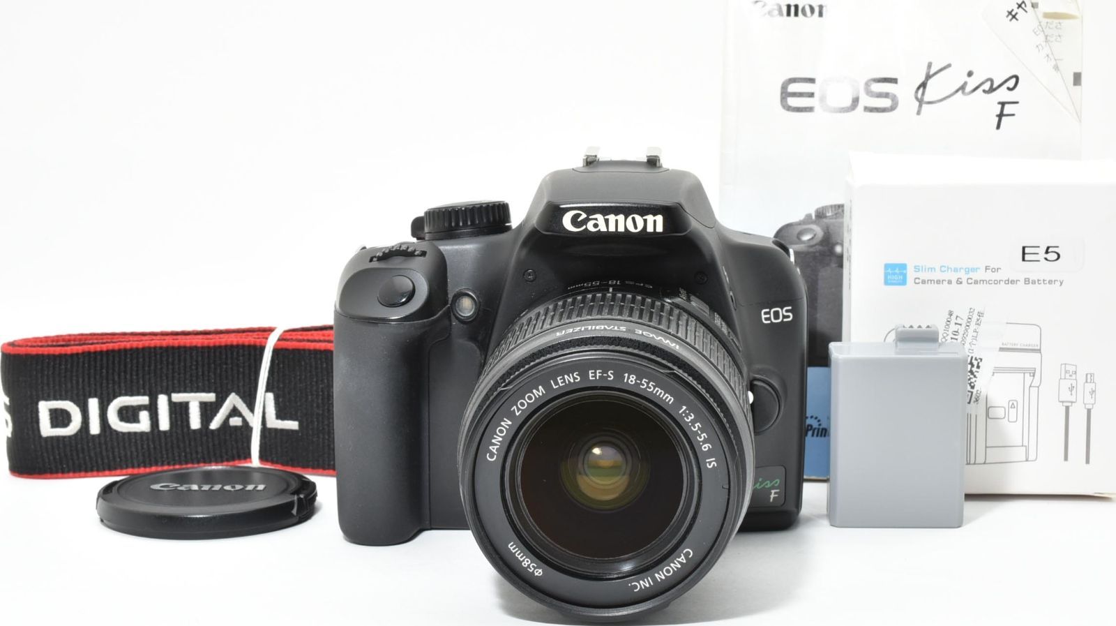L18[7112A]8 キヤノン Canon EOS kiss F ボディ 18-55mm IS レンズ