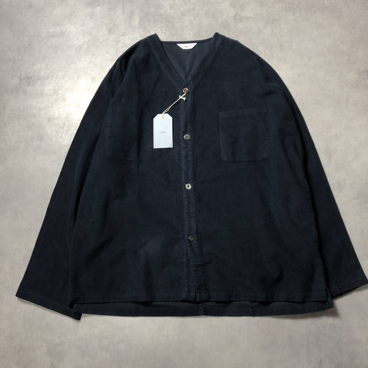 GQ 4360 FUJITO モールスキン シャツカーディガン 2 ネイビー 定価 24200- フジト