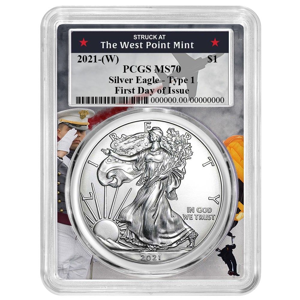 【新品】アメリカン イーグル銀貨2021-W PCGS MS70 T1 シルバー 新品】アメリカン イーグル銀貨2021-W PCGS MS70 T1 シルバー PR70