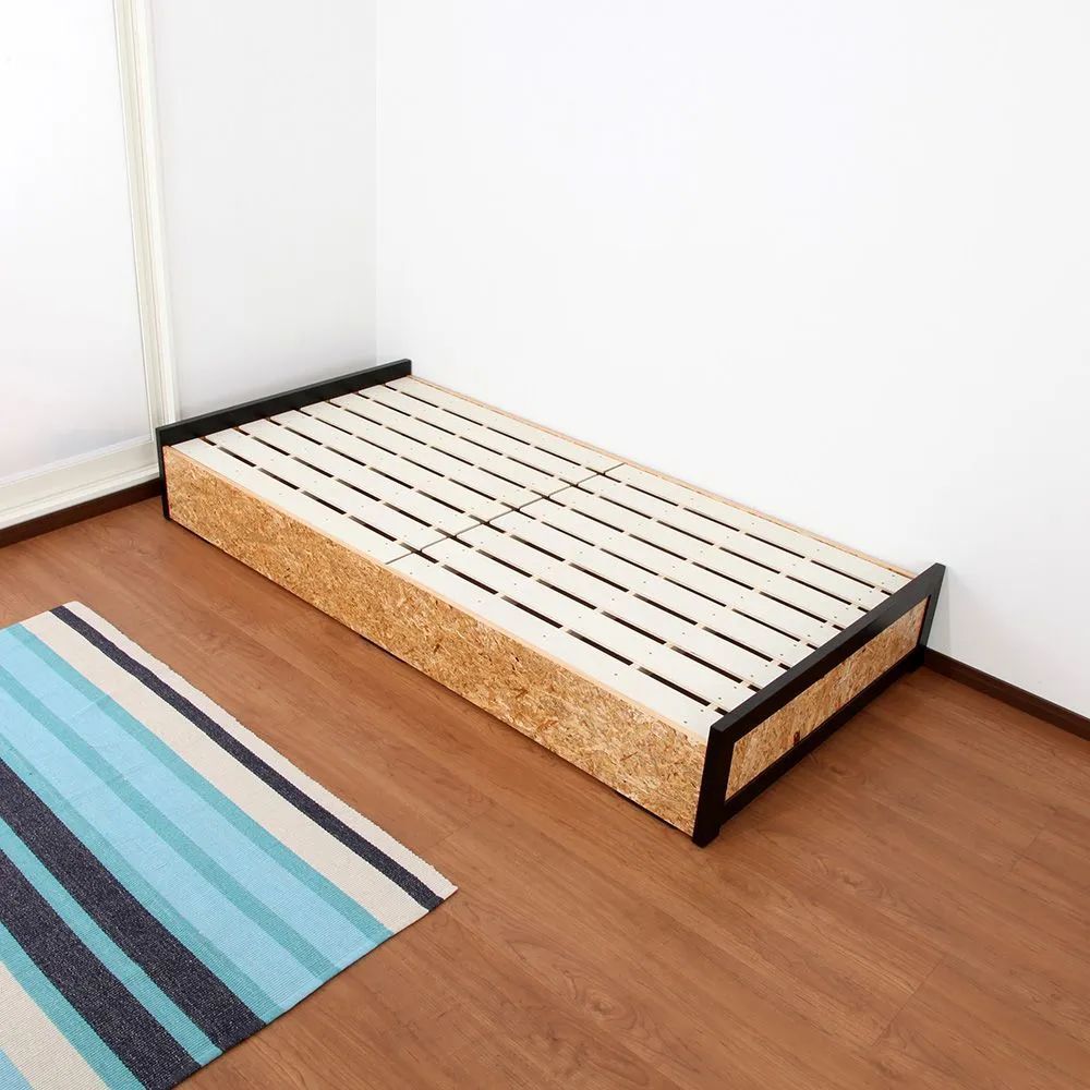 シングル 西海岸スタイル すのこベッド 幅101 cm ベッドフレーム すのこ 木製ベッド 収納庫付ベッド