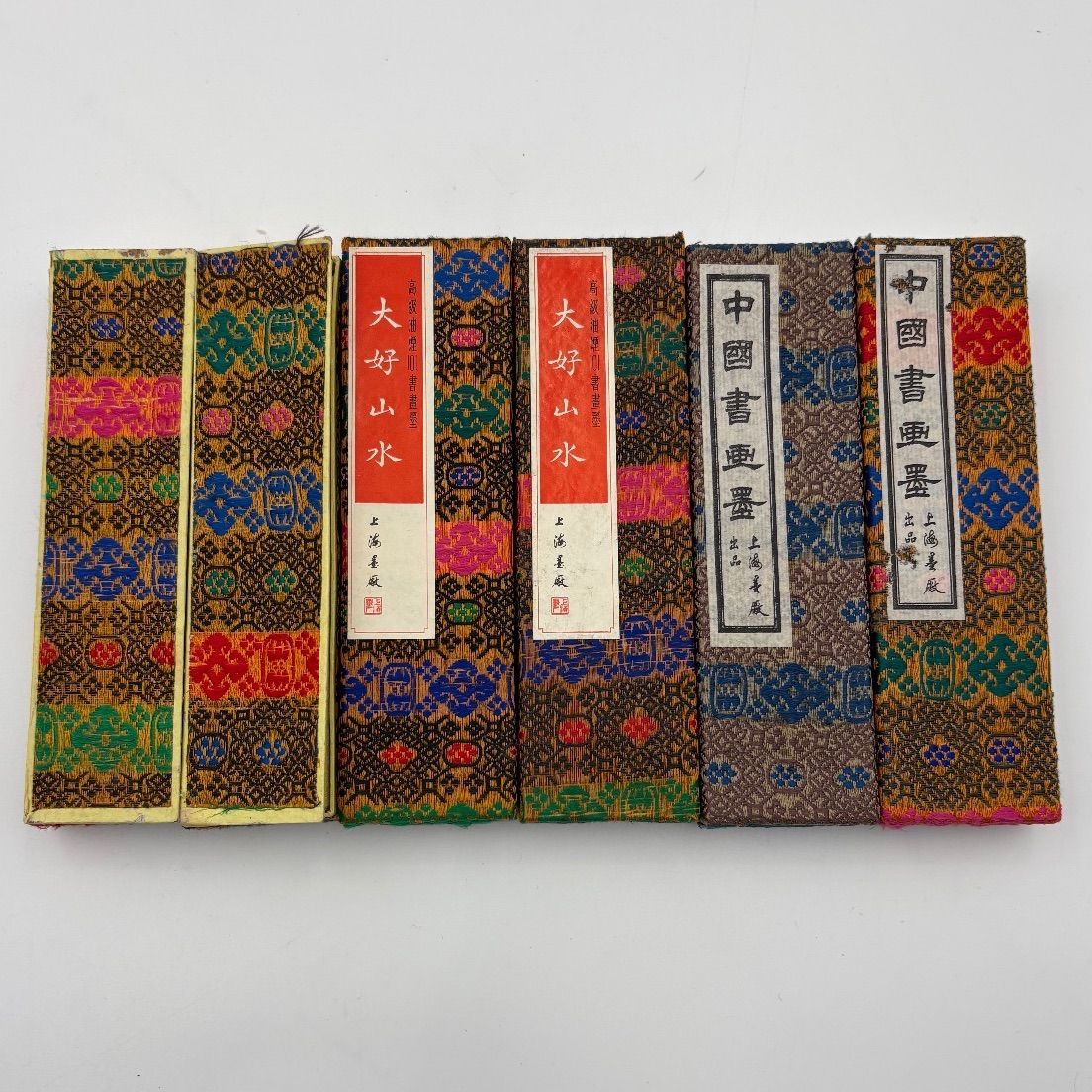 中国墨 中古】墨/6点セット/中国書画墨/大好山水/飛布山樵端友氏家蕆之墨