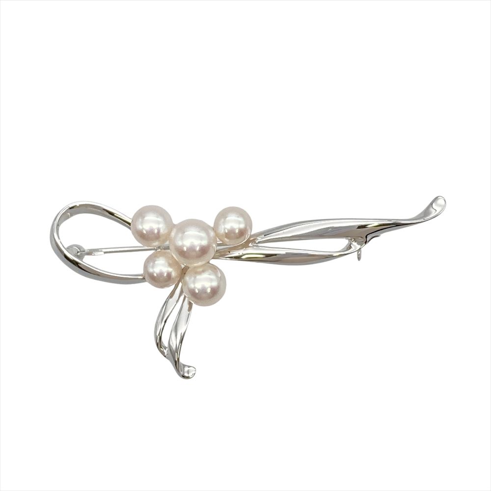 ミキモト パール 5.0-6.0 mm ブローチ シルバー 4.4 g 真珠 レディース