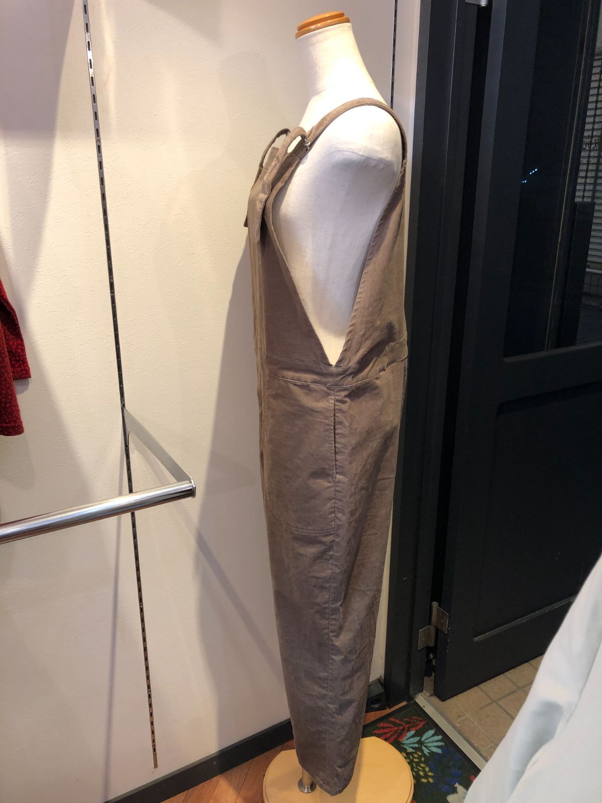 780 DANTON ダントン ストレッチコーデュロイ サロペットパンツ 36 グレージュ