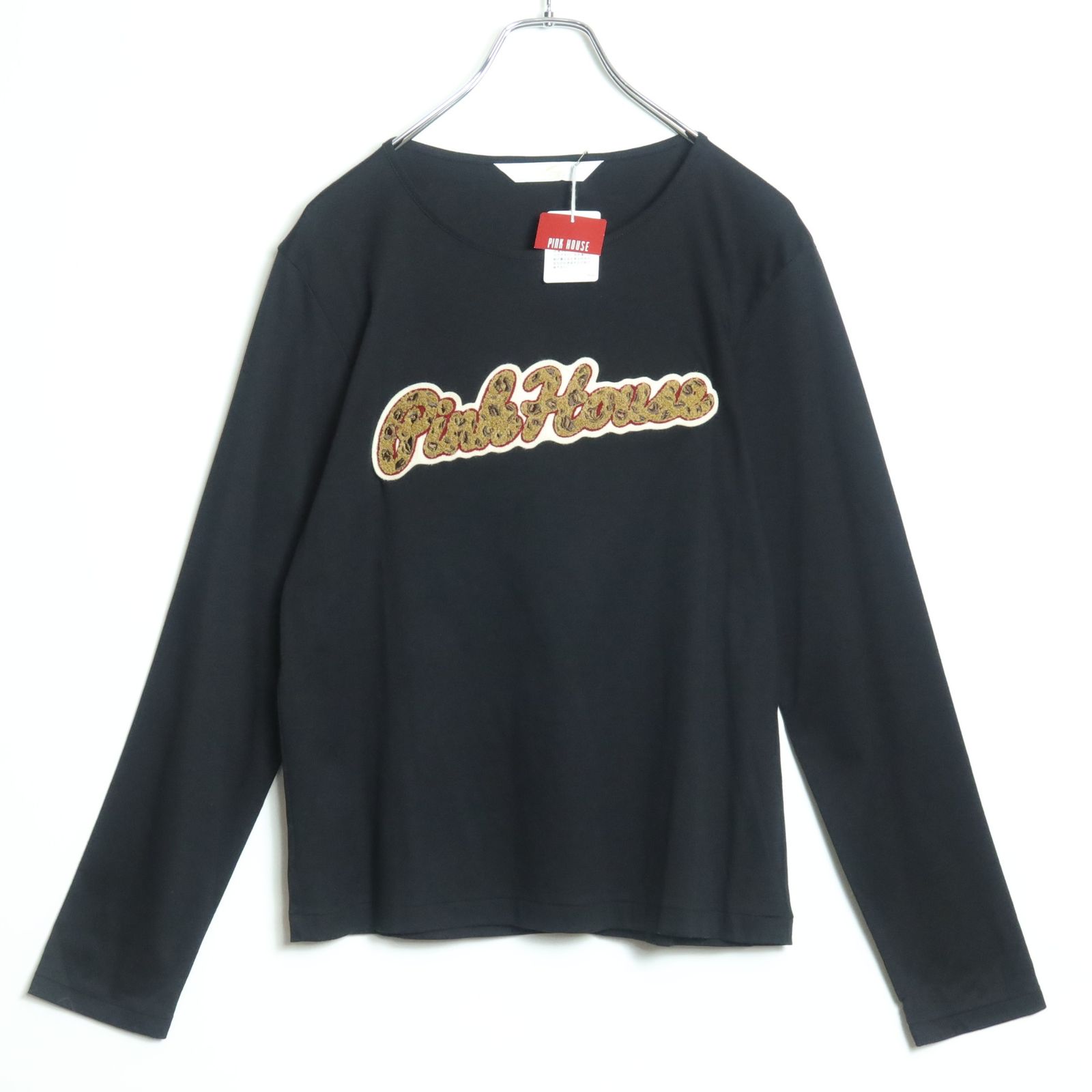 【極美品！】ピンクハウス★ブラウンのロゴワッペンが可愛い♪ 長袖カットソー サイズ4(L) アイボリー系 z16791 極美品！】ピンクハウス☆ブラウンのロゴワッペンが可愛い♪ 長袖