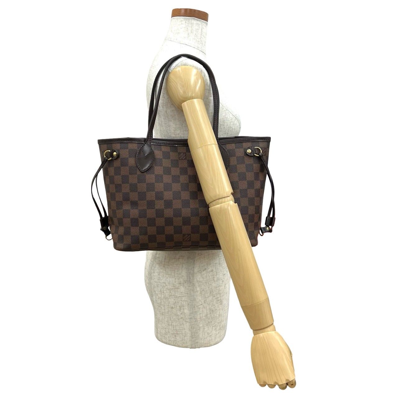 LOUIS VUITTON ルイヴィトン ネヴァーフル PM ダミエ レザー トートバッグ セミ ショルダーバッグ ハンドバッグ ブラウン 26160