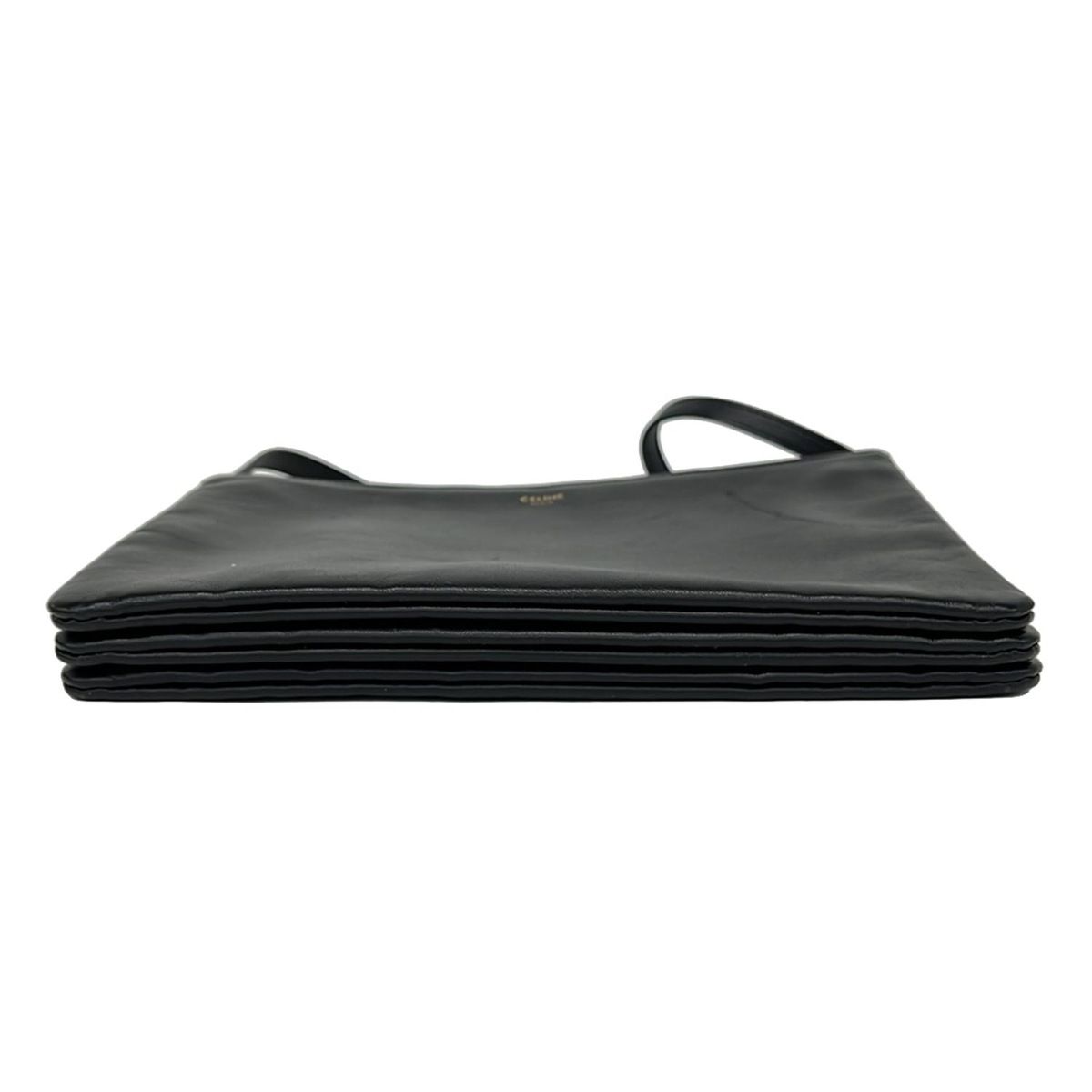 CELINE(セリーヌ) ショルダーバッグ トリオラージ 黒 レザー - メルカリ